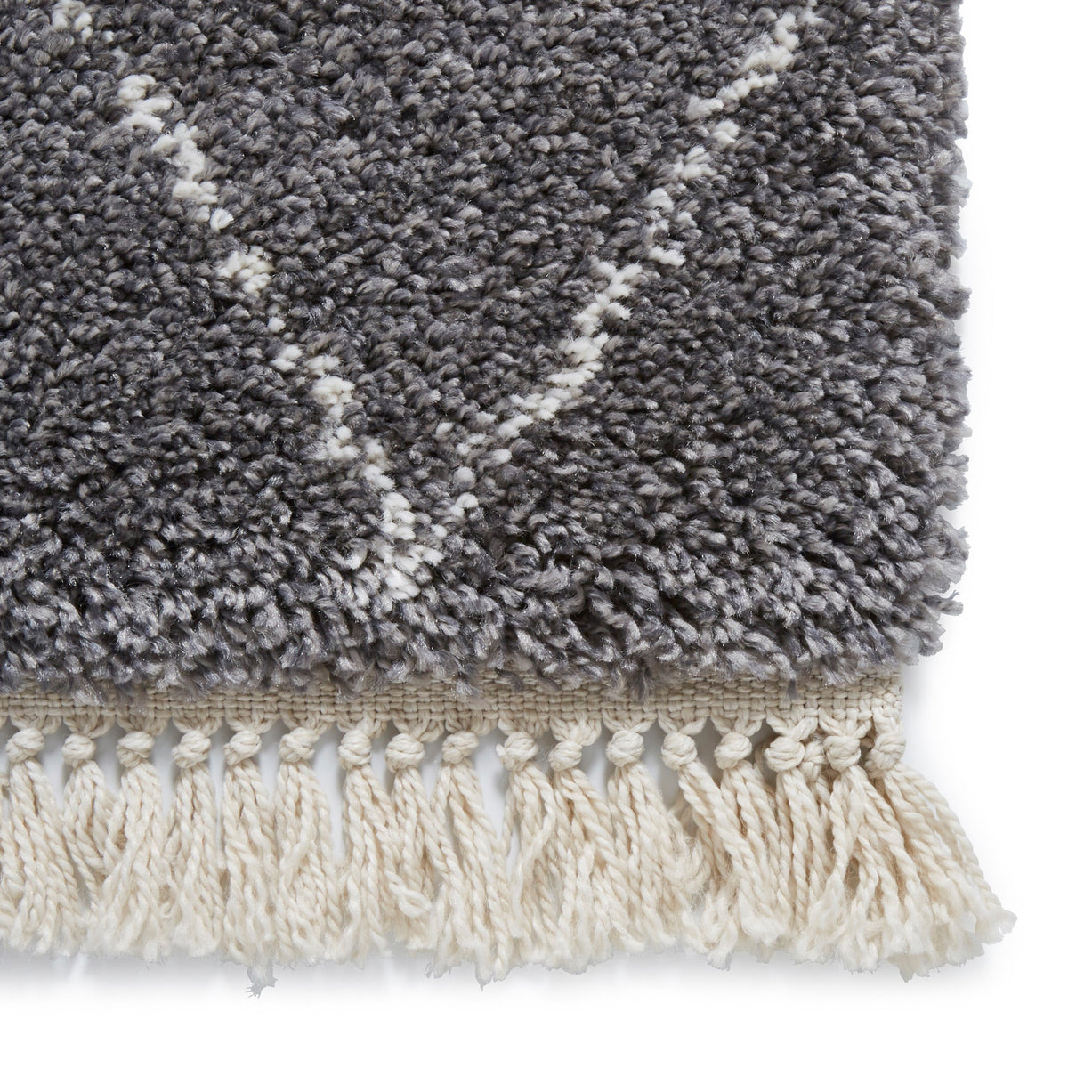Edie Boho Diamond Shaggy Rug