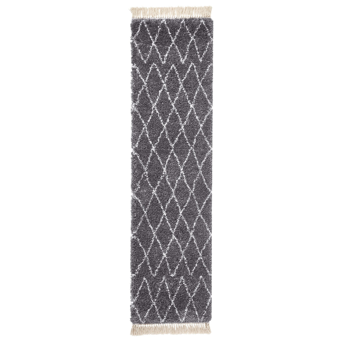 Edie Boho Diamond Shaggy Rug