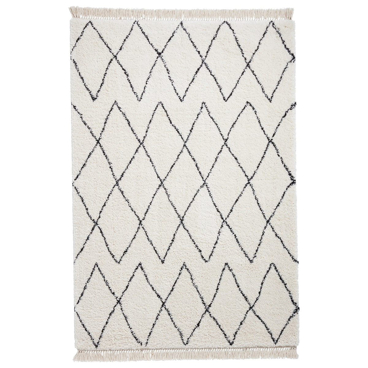 Edie Boho Diamond Shaggy Rug