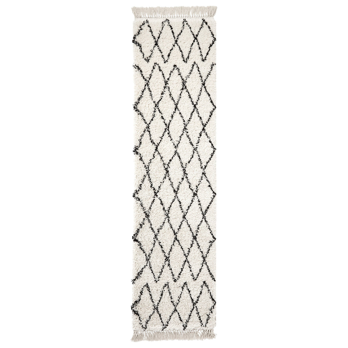 Edie Boho Diamond Shaggy Rug