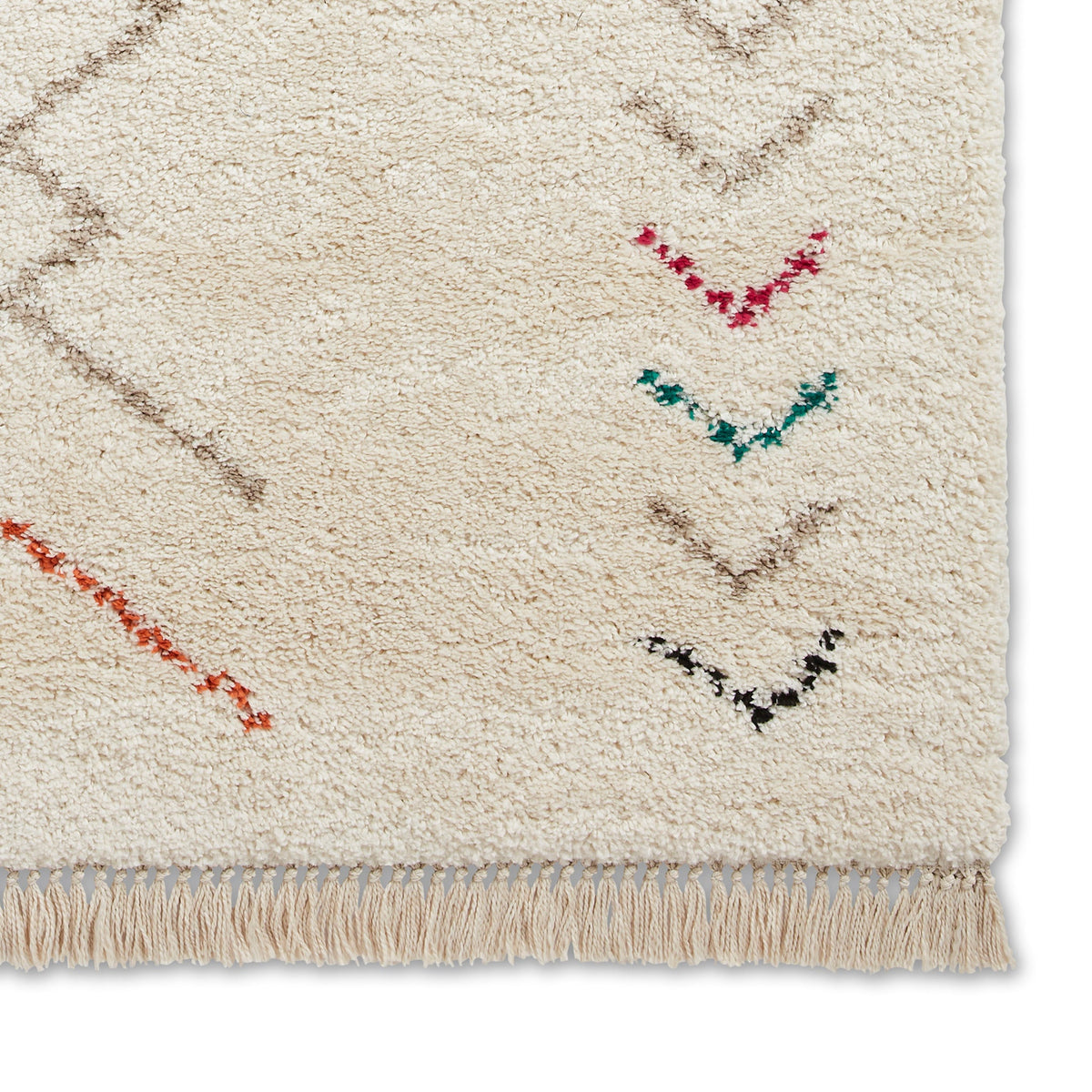Edie Boho Multi Coloured Chevron Shaggy Rug