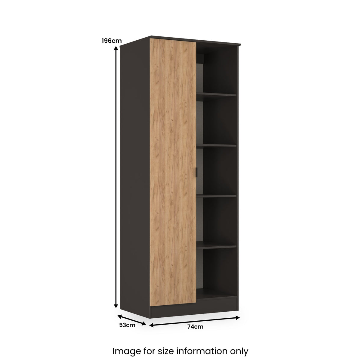 Huxley 1 Door Wardrobe with Open Shelves