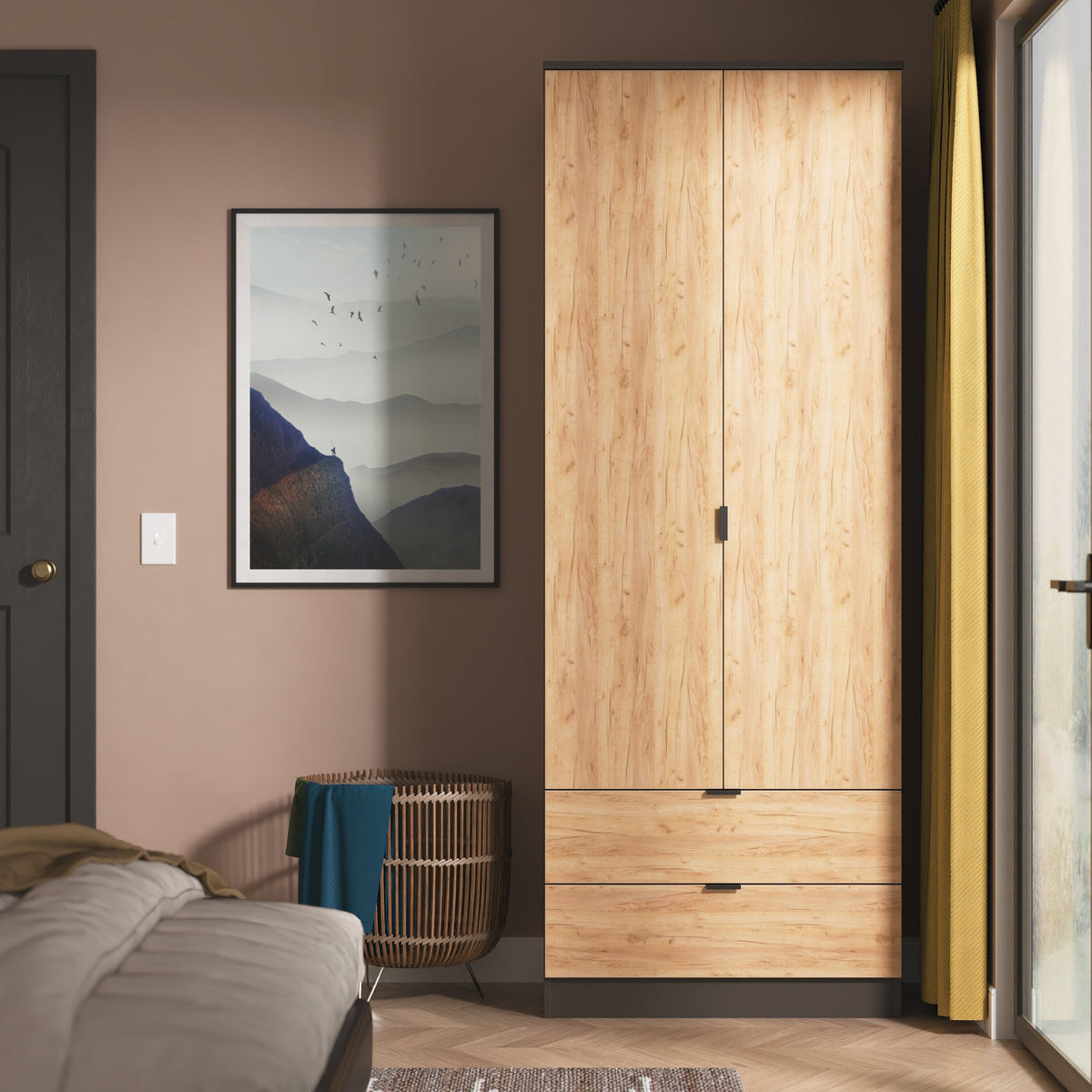 Huxley Double Wardrobe & 2 Drawers