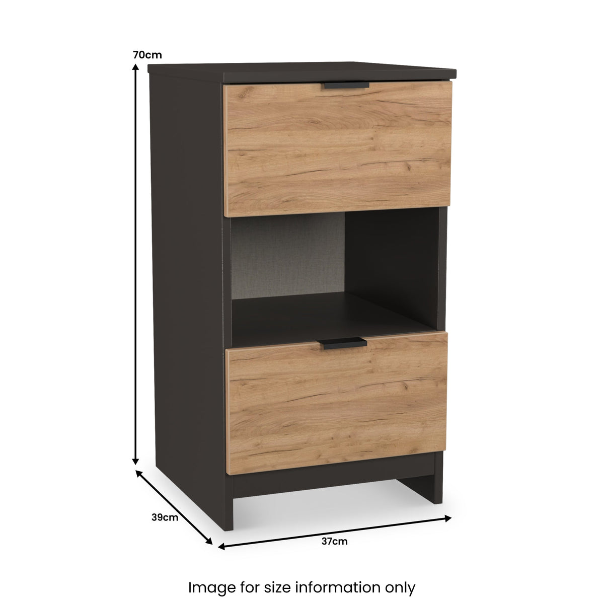 Huxley 2 Drawer Bedside Table