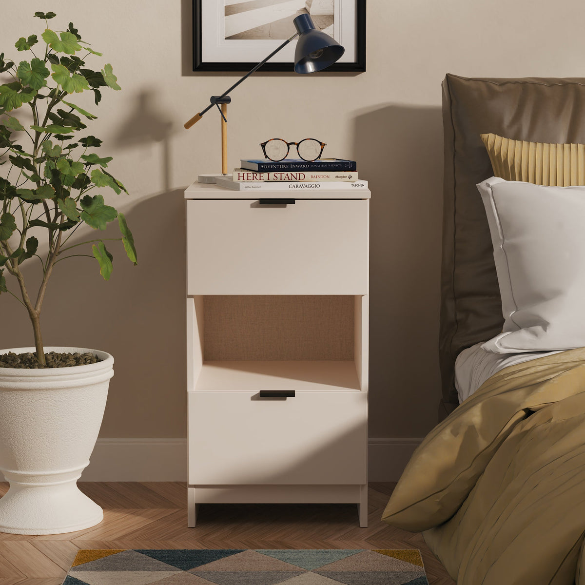 Huxley 2 Drawer Bedside Table