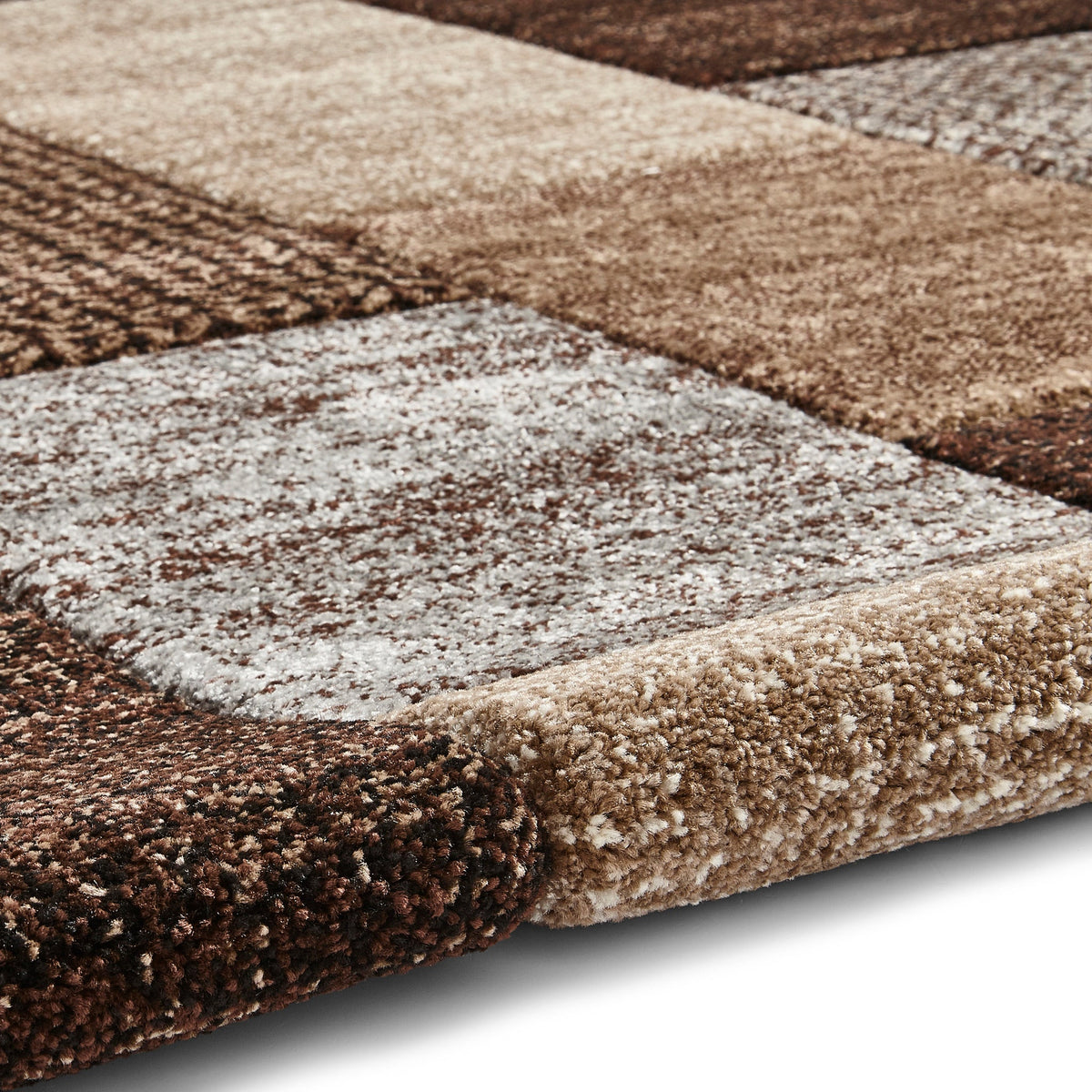 Brockton Cube Patterned Hand Carved Rug