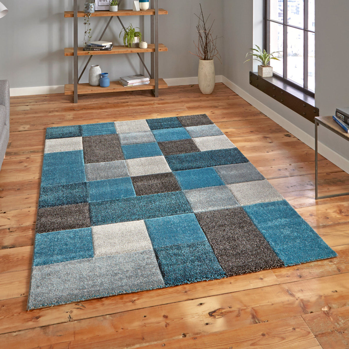 Brockton Square Patterned Hand Carved Rug