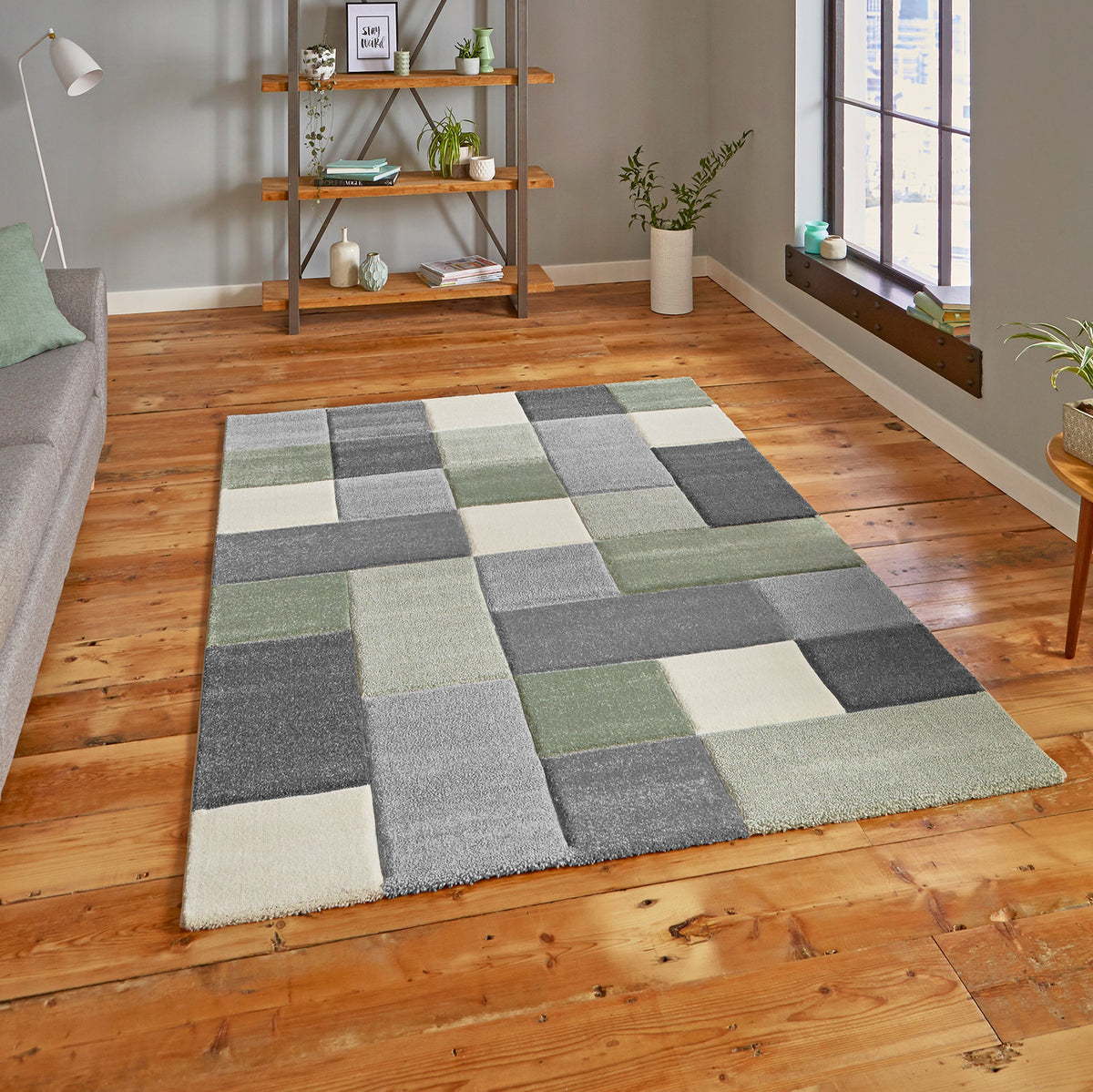 Brockton Square Patterned Hand Carved Rug