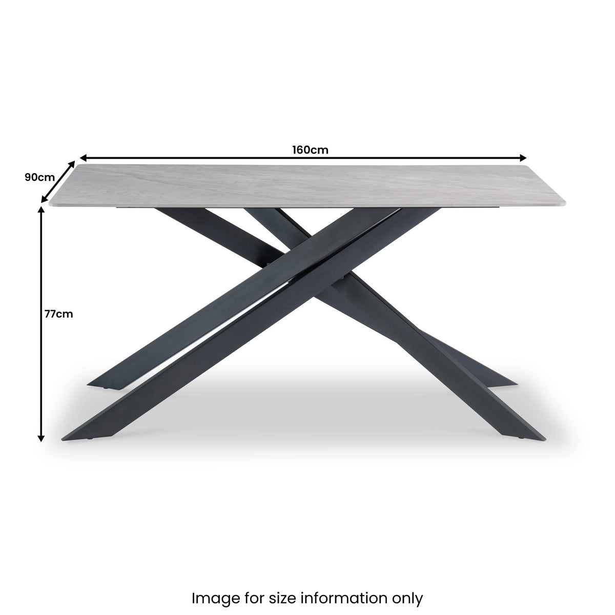 Casey Grey 160cm Sintered Stone Dining Table