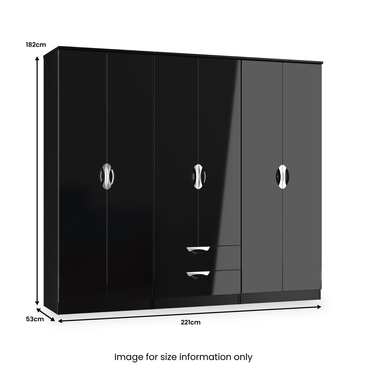 Becket 6 Door 2 Drawer Wardrobe