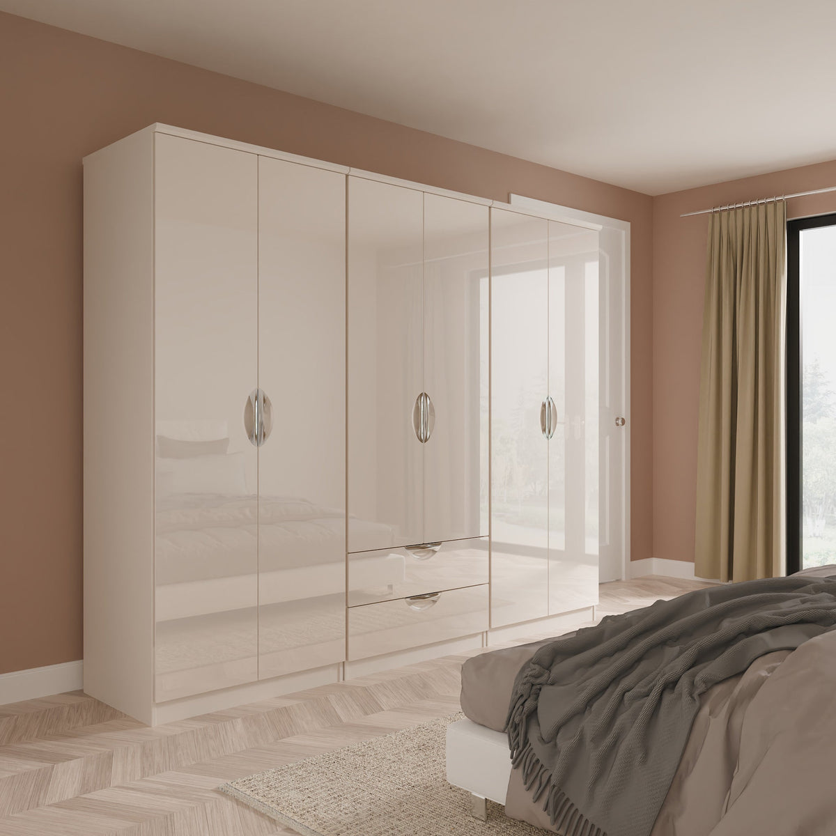 Becket 6 Door 2 Drawer Wardrobe