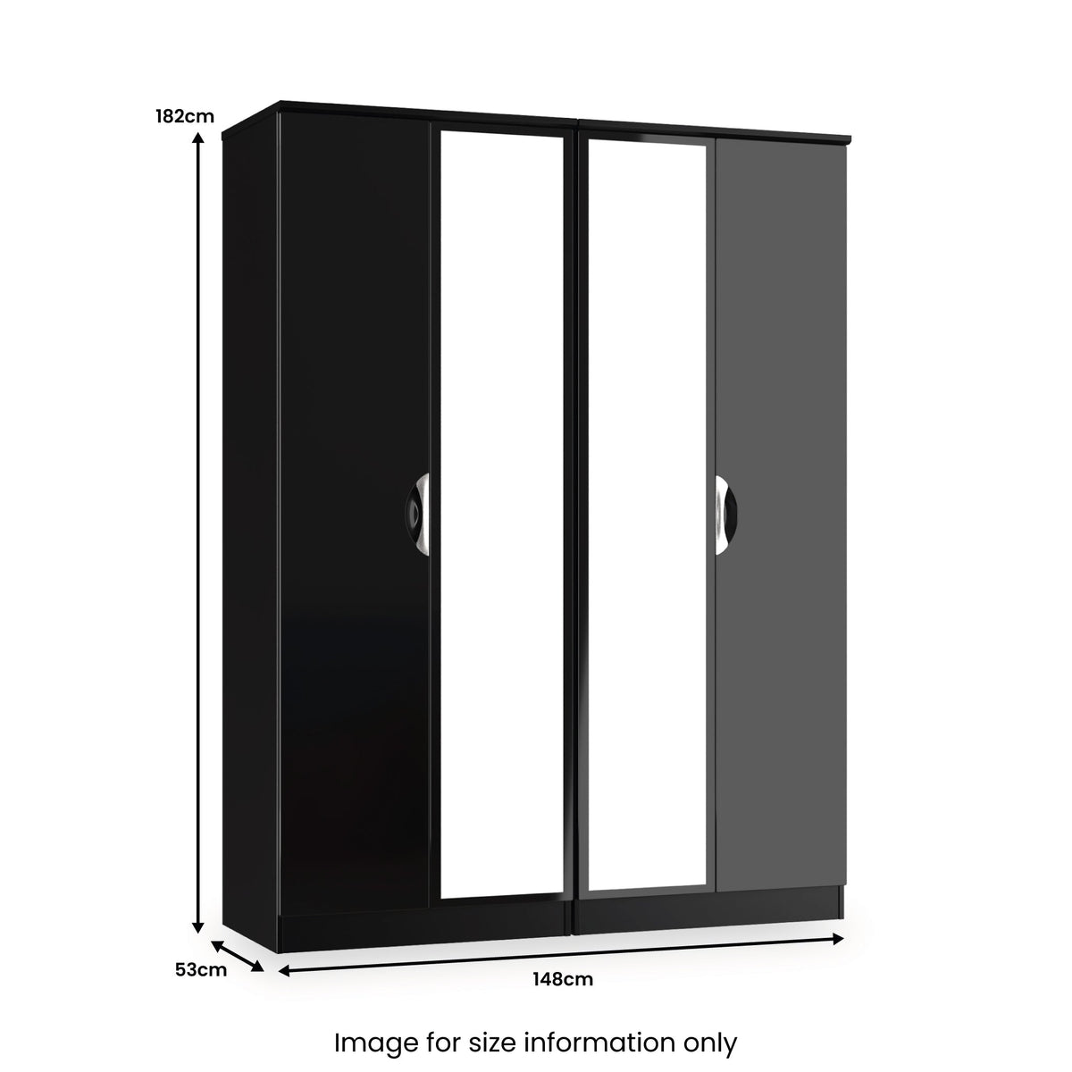 Beckett 4 Door Mirrored Wardrobe