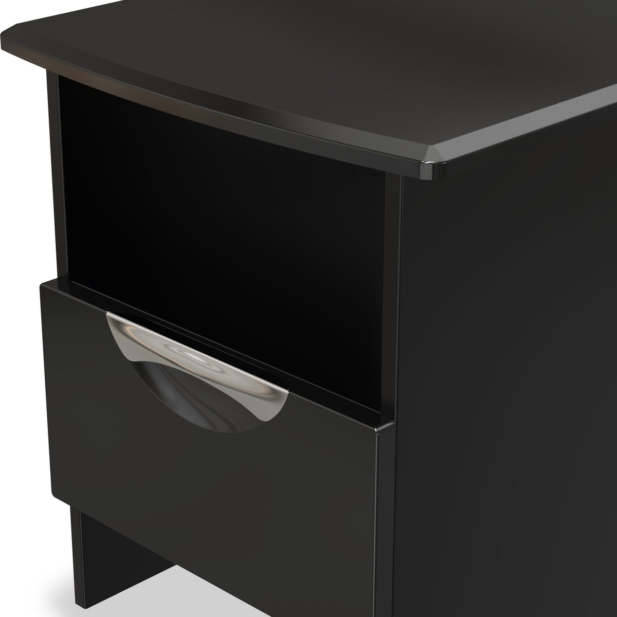 Beckett Gloss 1 Drawer with Open Shelf Lamp Table