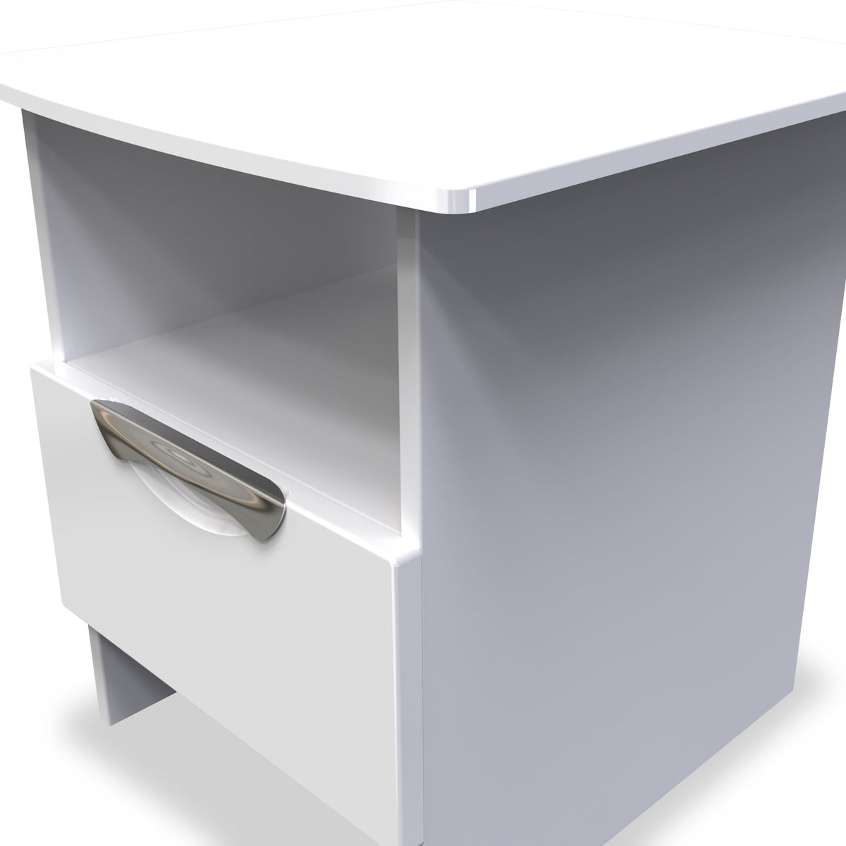Beckett Gloss 1 Drawer with Open Shelf Lamp Table