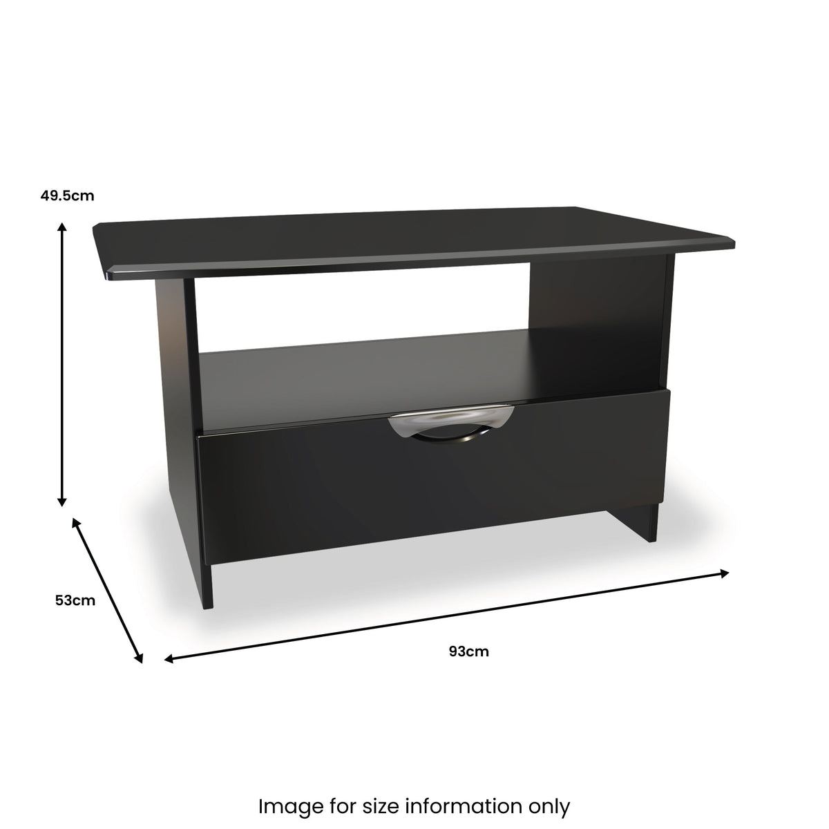 Beckett Gloss 1 Drawer with Open Shelf Coffee Table