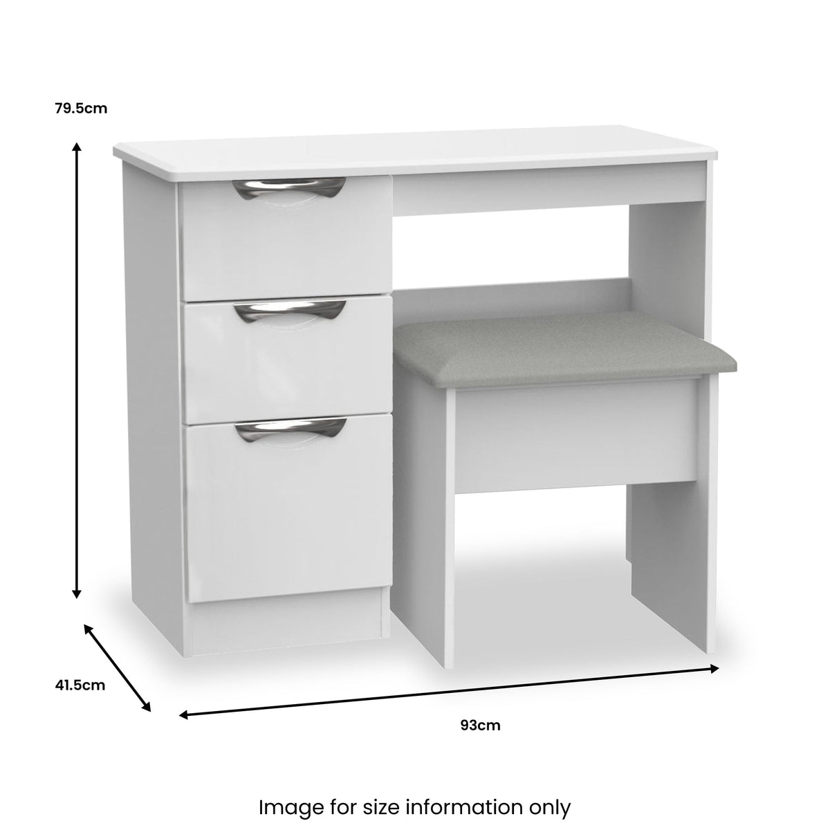 Beckett Gloss Dressing Table with Stool