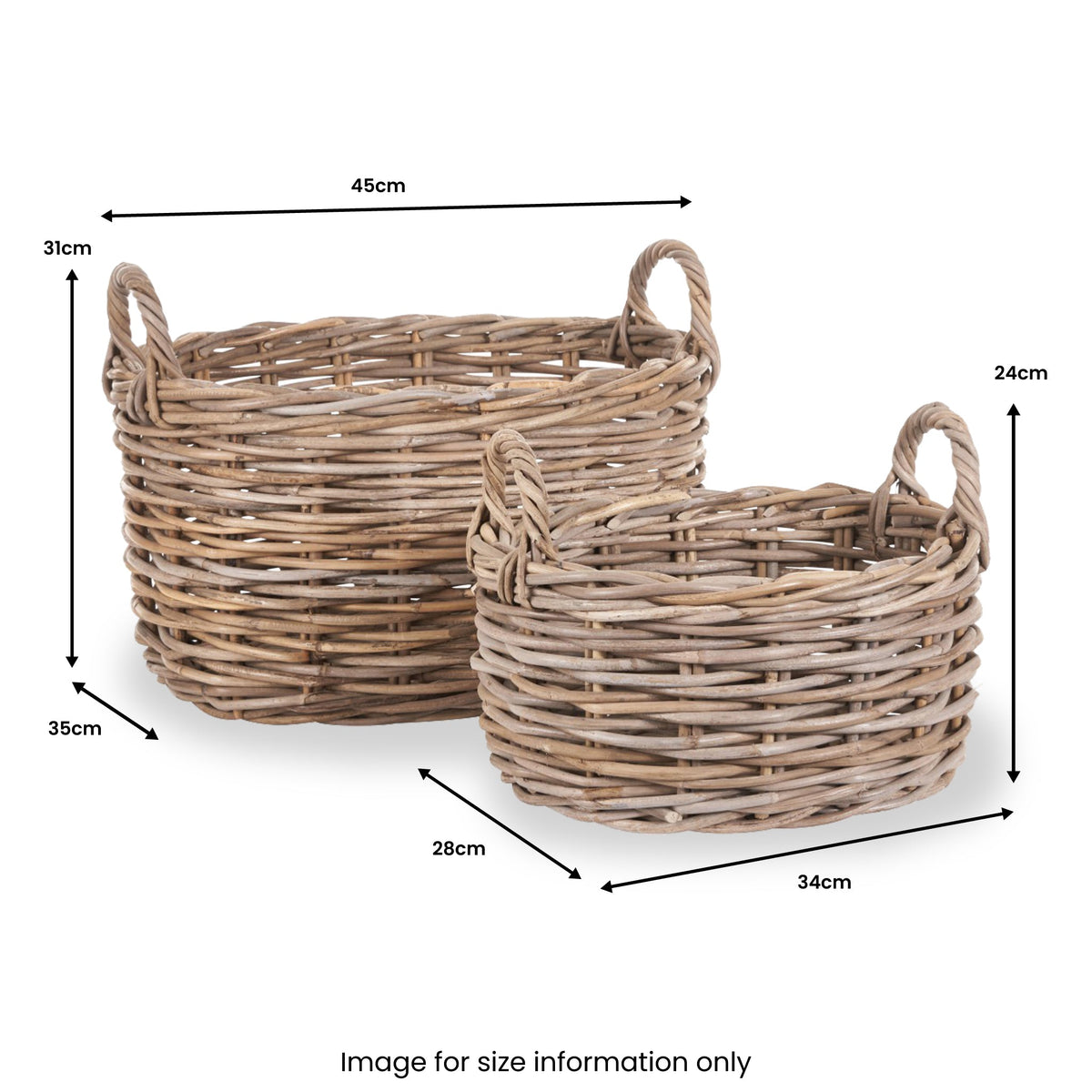Kubu Oval Baskets Set of 2