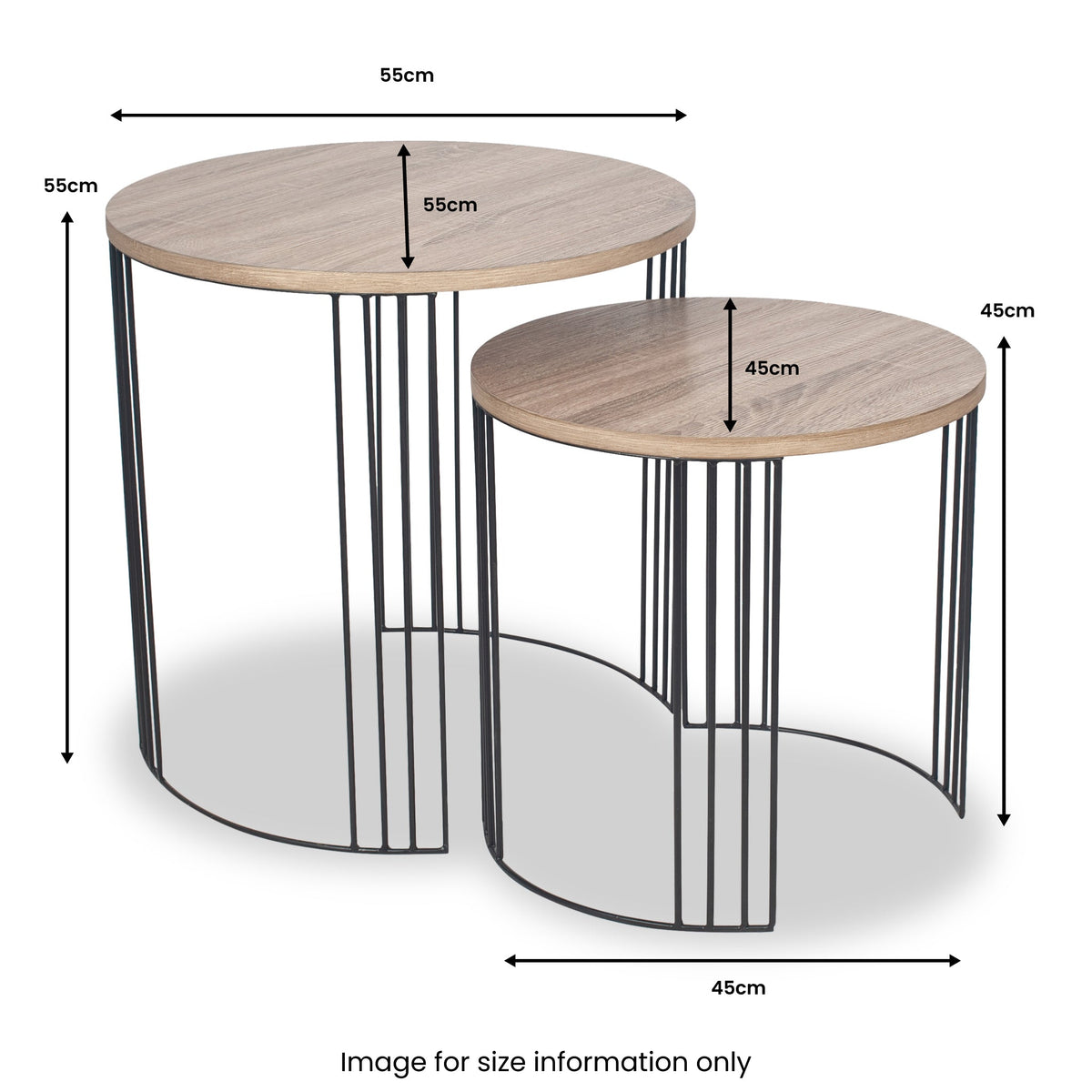 Atri Oak Wood Effect Nest of Tables