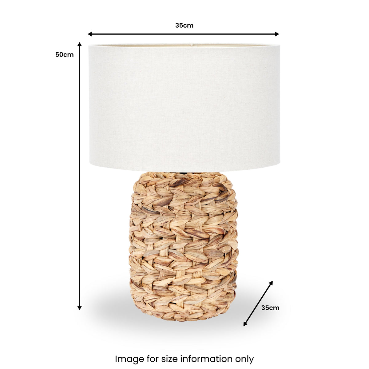 Zadi Natural Plaited Tall Water Hyacinth Table Lamp