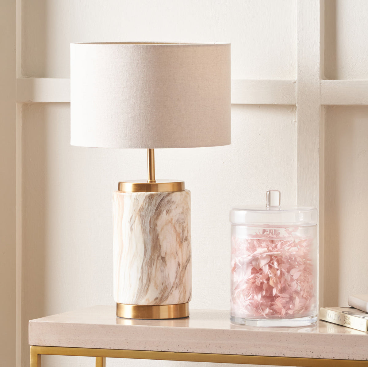 Carrara Stone Effect Ceramic Table Lamp