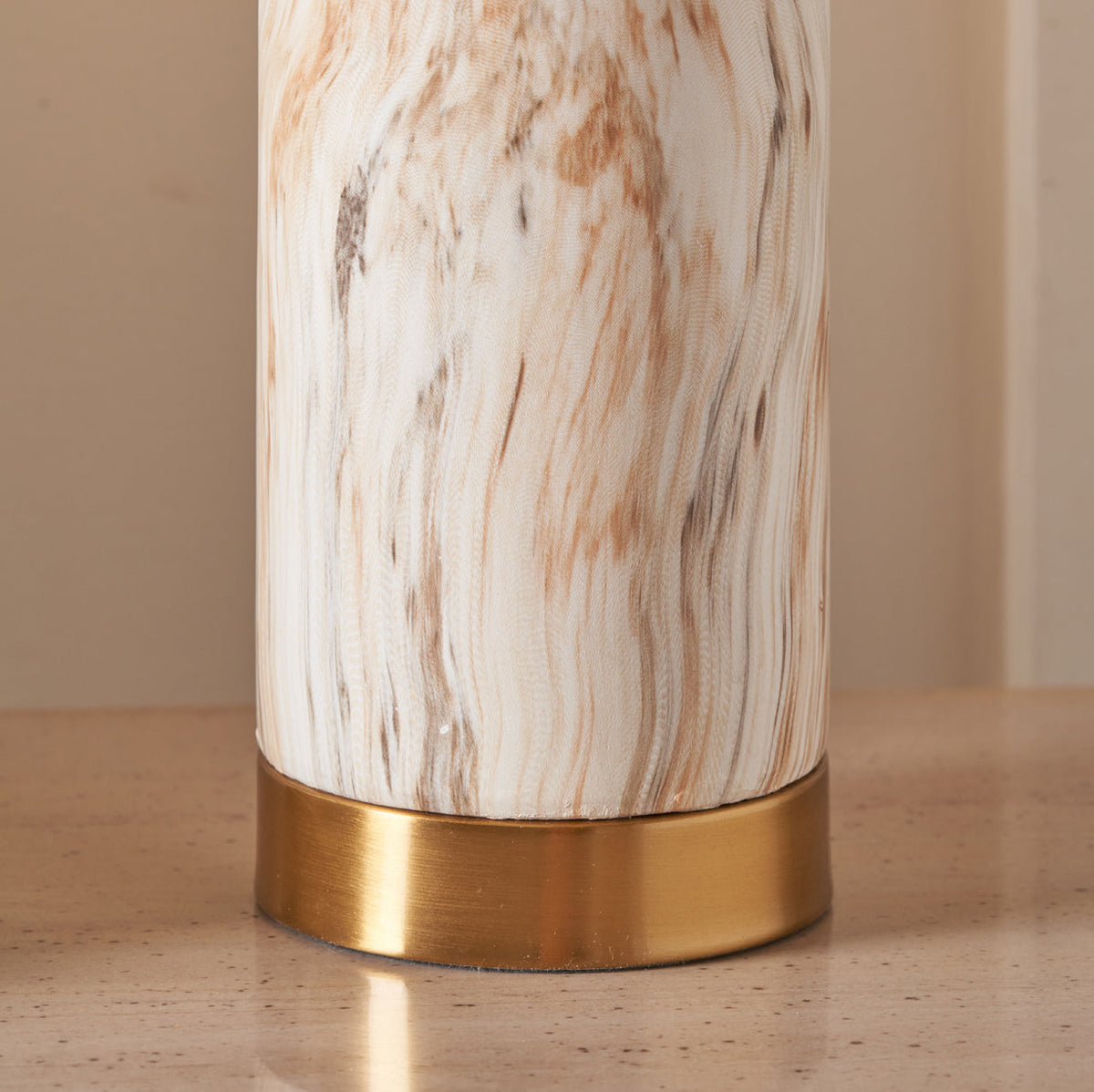 Carrara Stone Effect Ceramic Tall Table Lamp