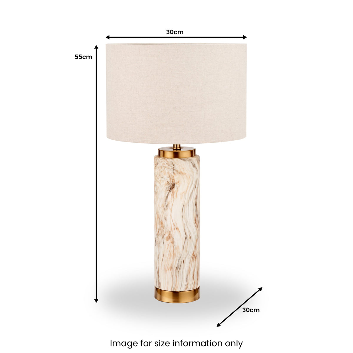 Carrara Stone Effect Ceramic Tall Table Lamp