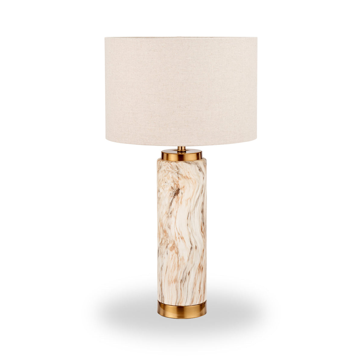 Carrara Stone Effect Ceramic Tall Table Lamp