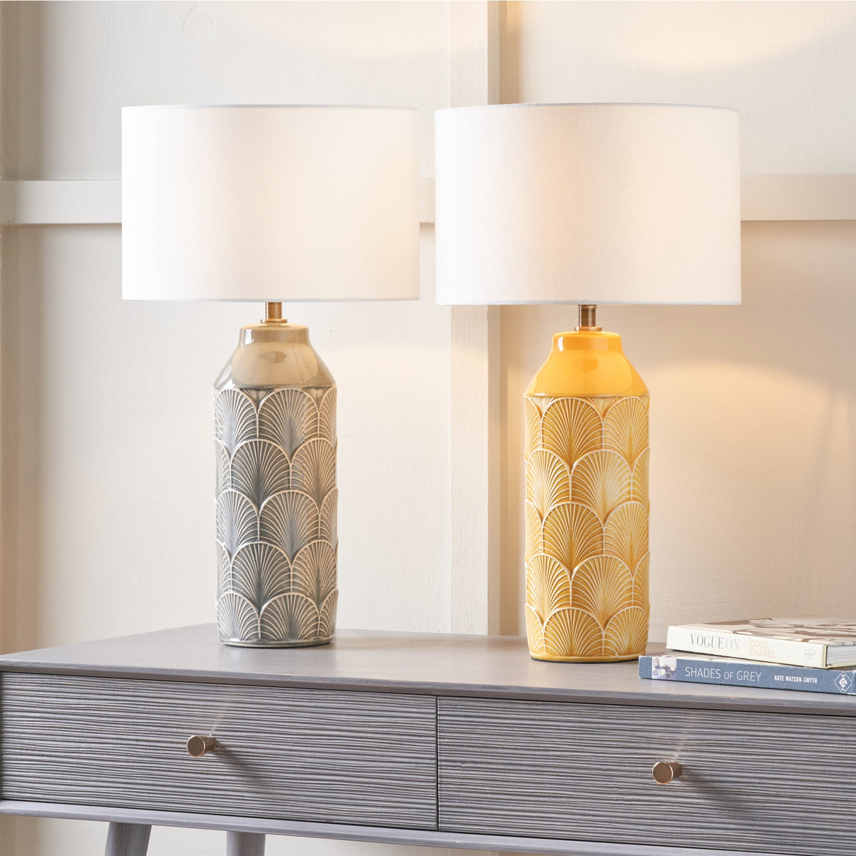 Bethan Embossed Ceramic Table Lamp
