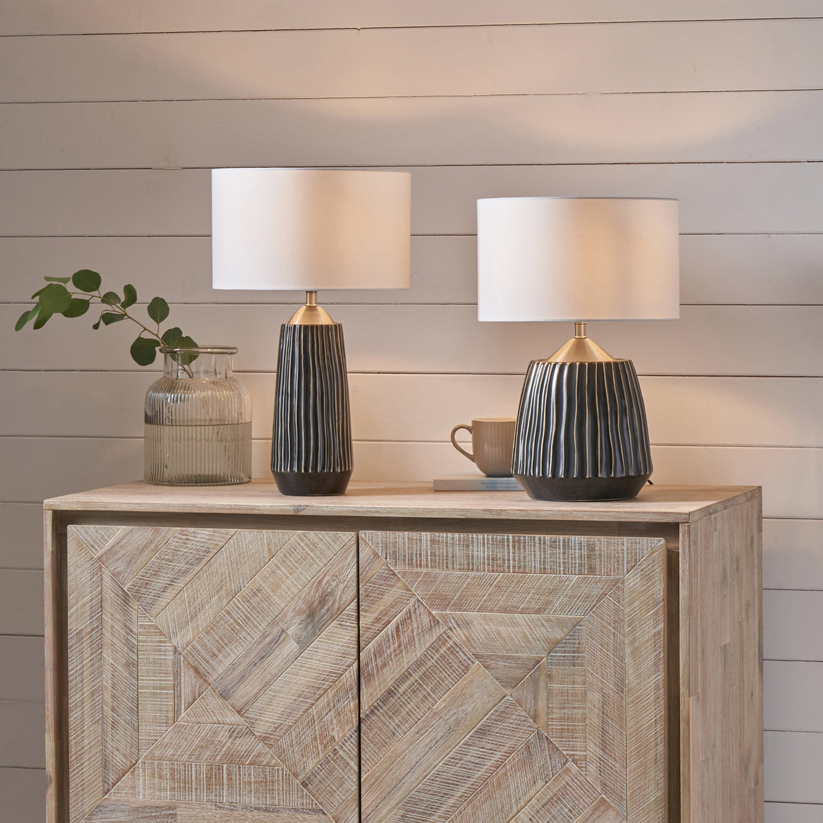 Artemis Textured Brushed Silver Tall Table Lamp