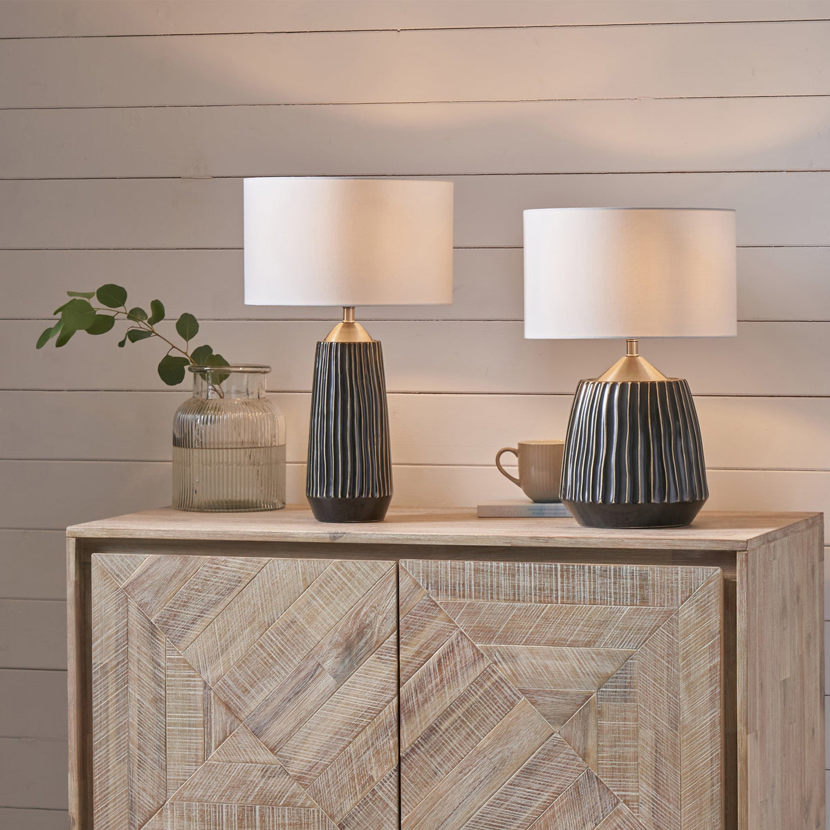 Artemis Textured Brushed Silver Table Lamp