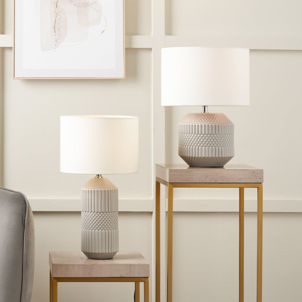 Meribel Geo Tall Ceramic Table Lamp