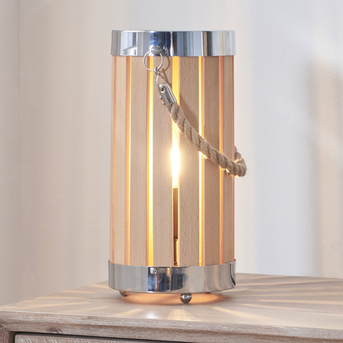 Austell Beach Wood Lantern Table Lamp