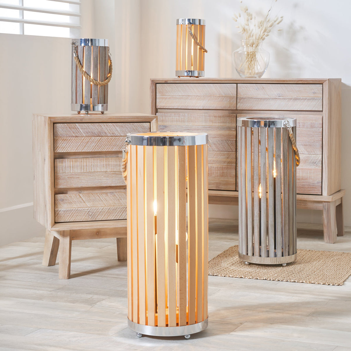 Austell Beach Wood Lantern Table Lamp