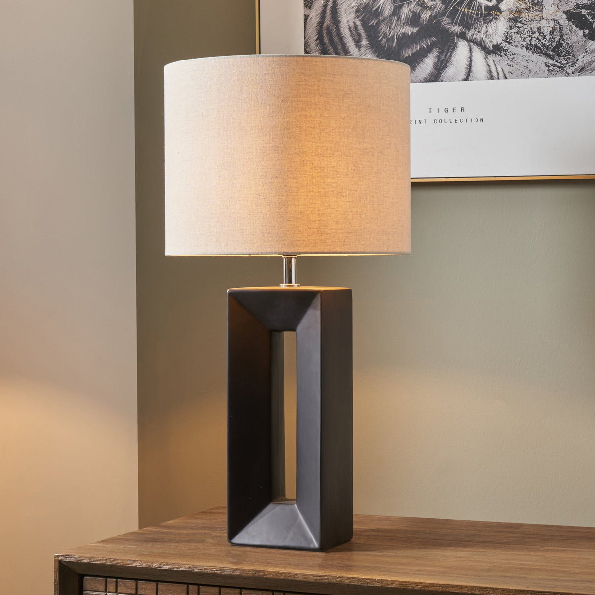Block Ceramic Tall Table Lamp