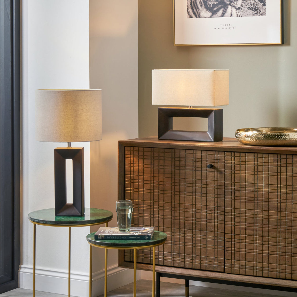 Block Ceramic Tall Table Lamp