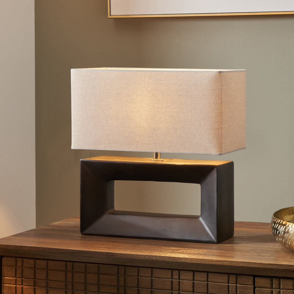 Block Ceramic Table Lamp