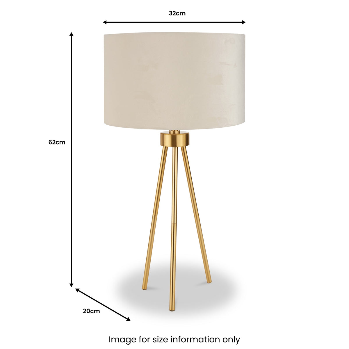 Houston Brushed Brass Tripod Table Lamp