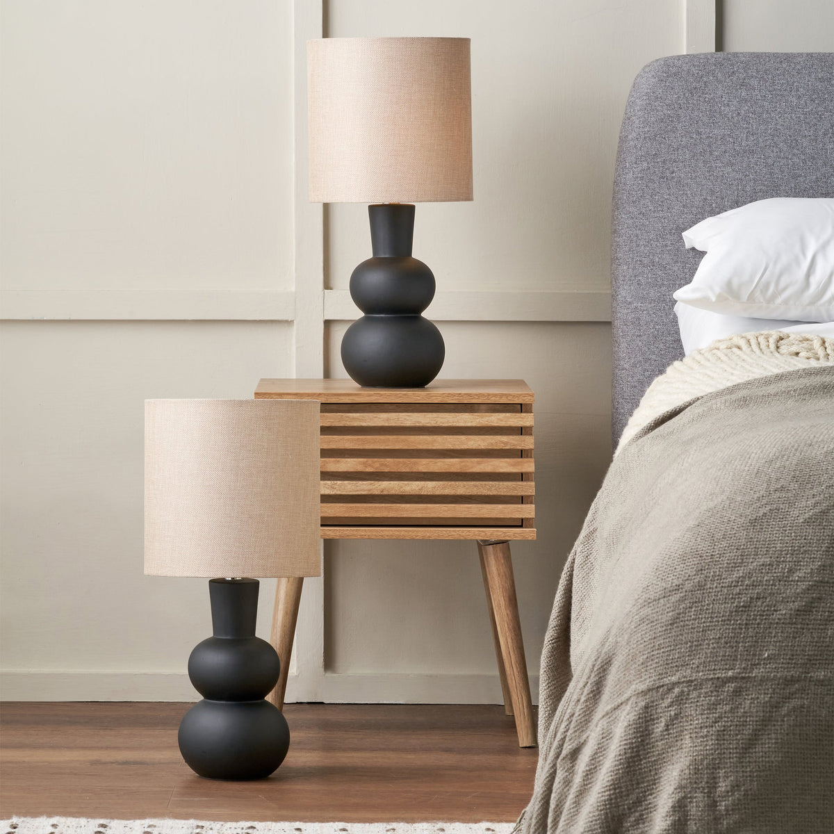 Aaliyah Curved Bottle Ceramic Table Lamp