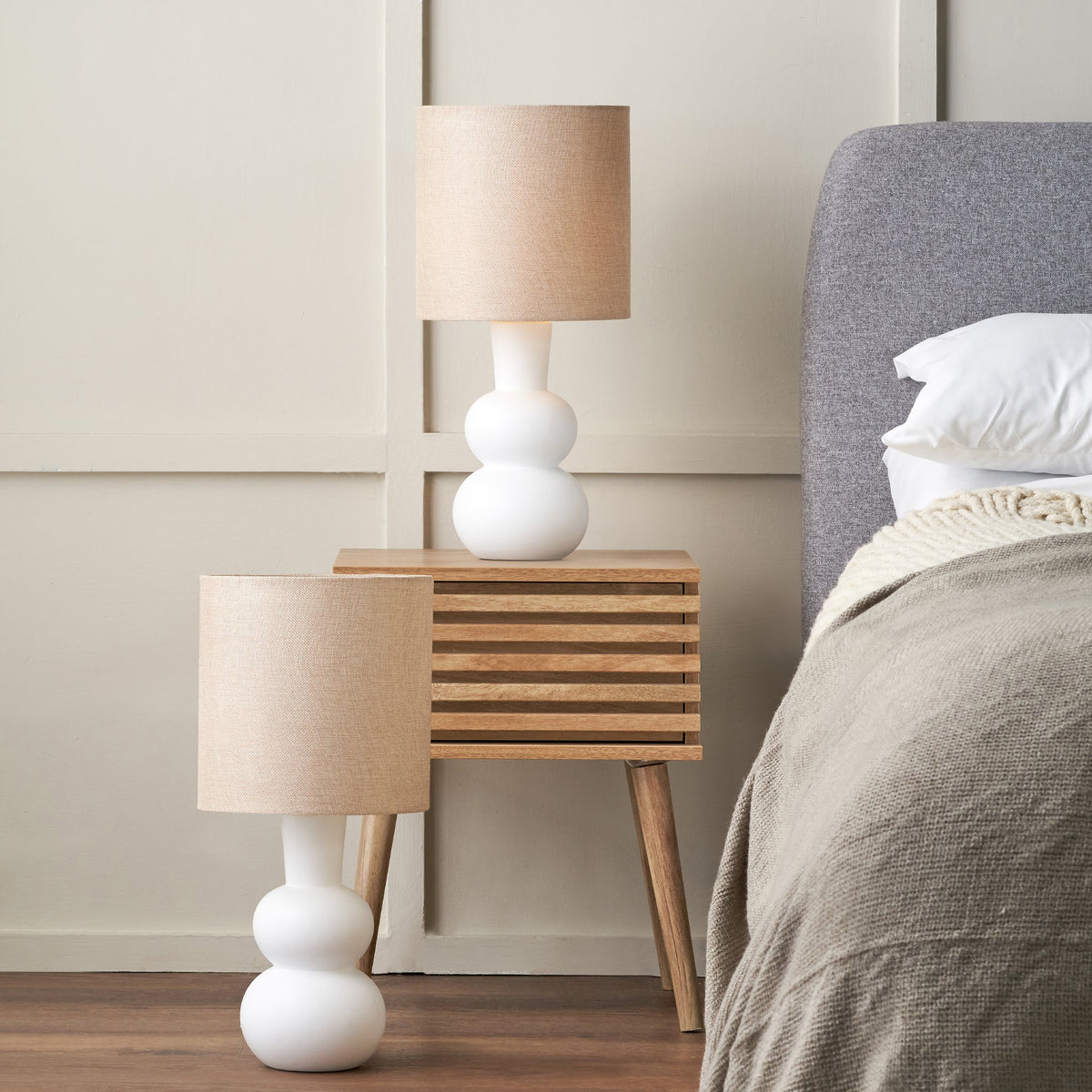 Aaliyah Curved Bottle Ceramic Table Lamp