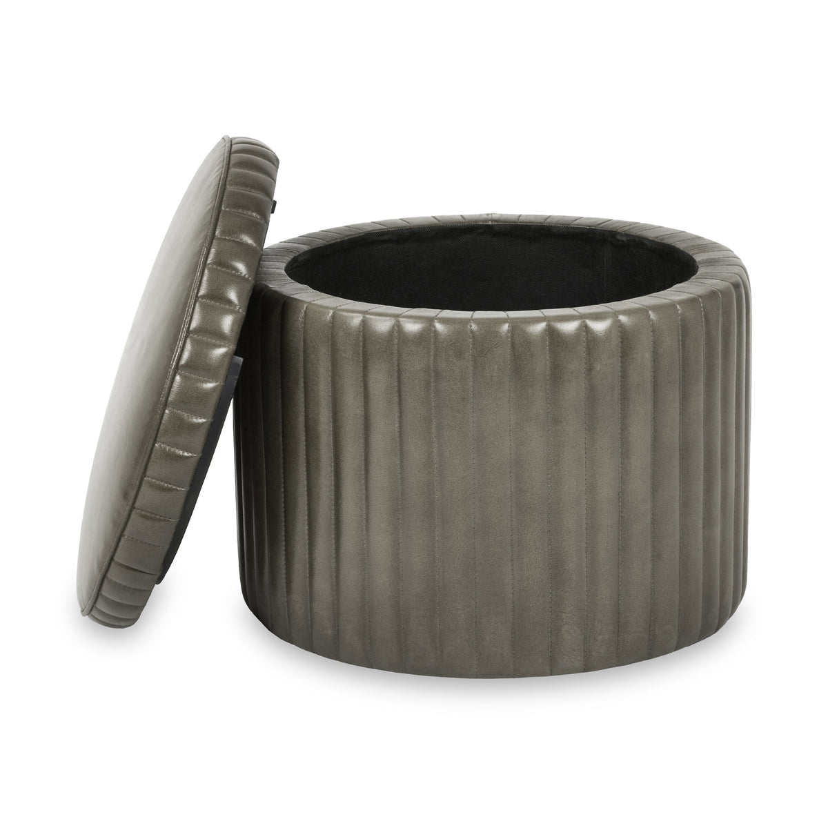 Alessandro Leather Storage Pouffe