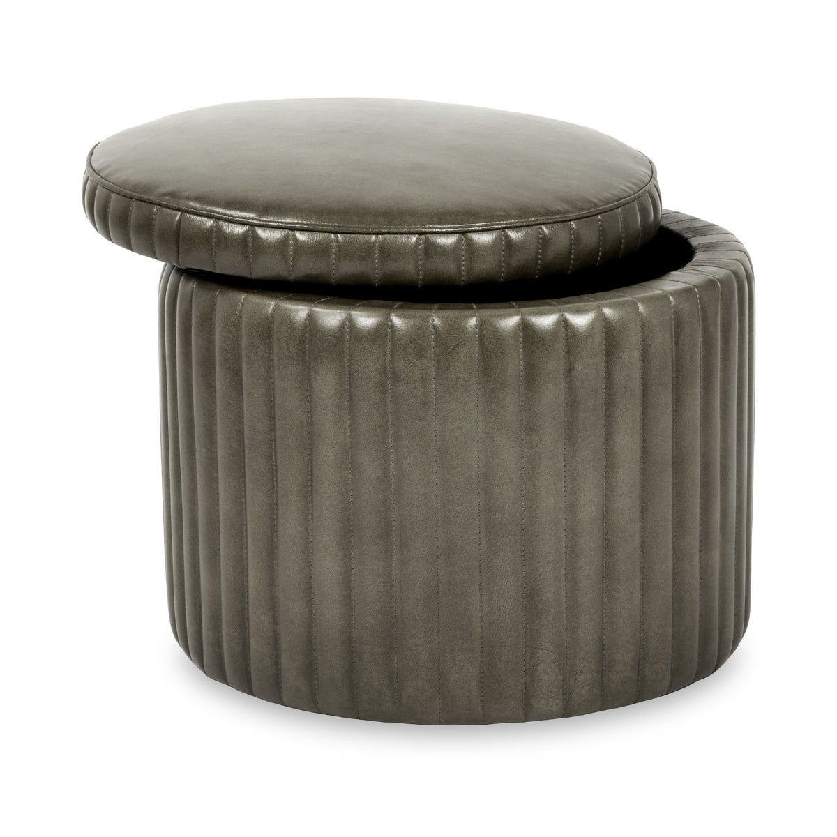 Alessandro Leather Storage Pouffe
