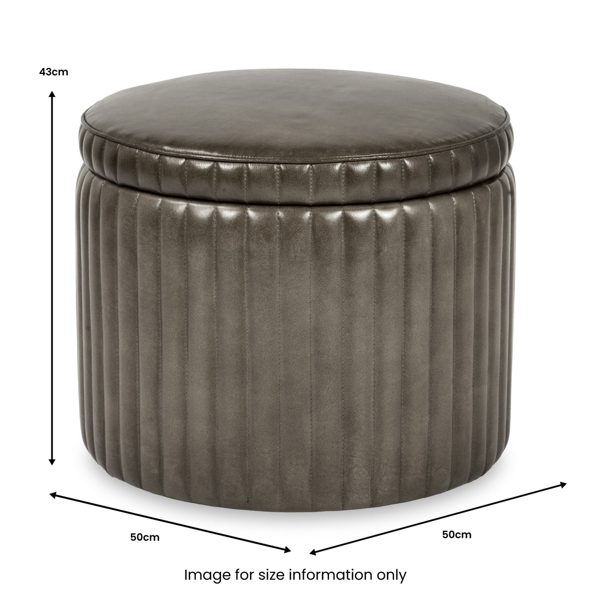 Alessandro Leather Storage Pouffe