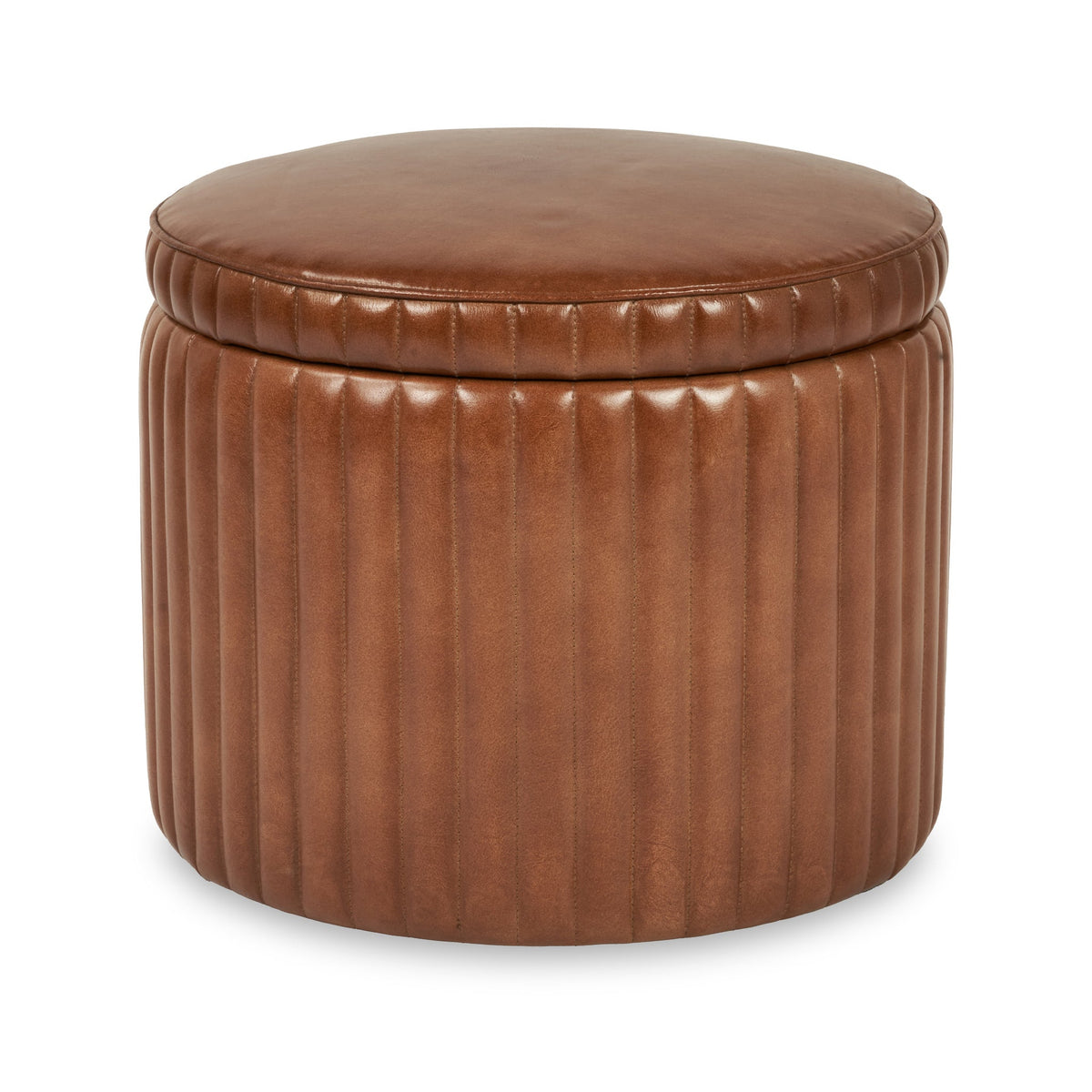 Alessandro Leather Storage Pouffe