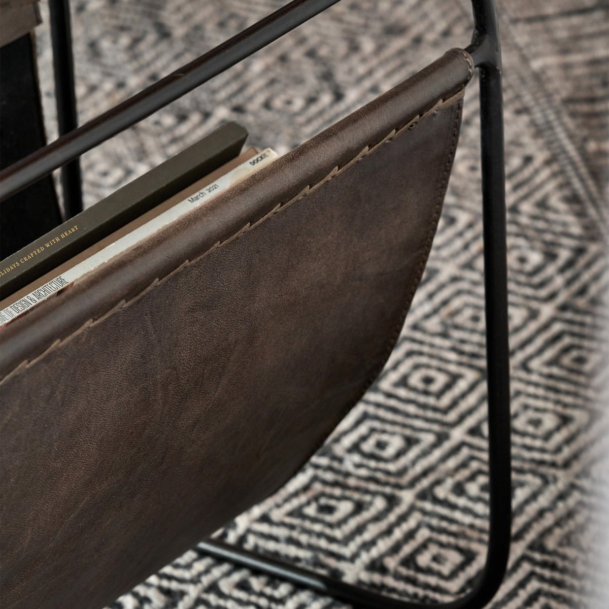 Eliseo Leather Magazine Rack