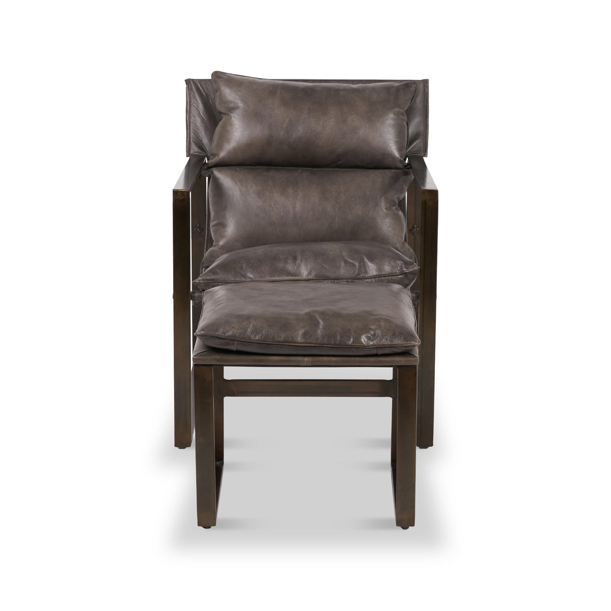 Nico Leather Accent Chair & Footstool