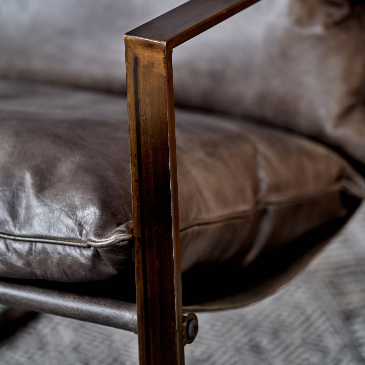 Nico Leather Accent Chair & Footstool