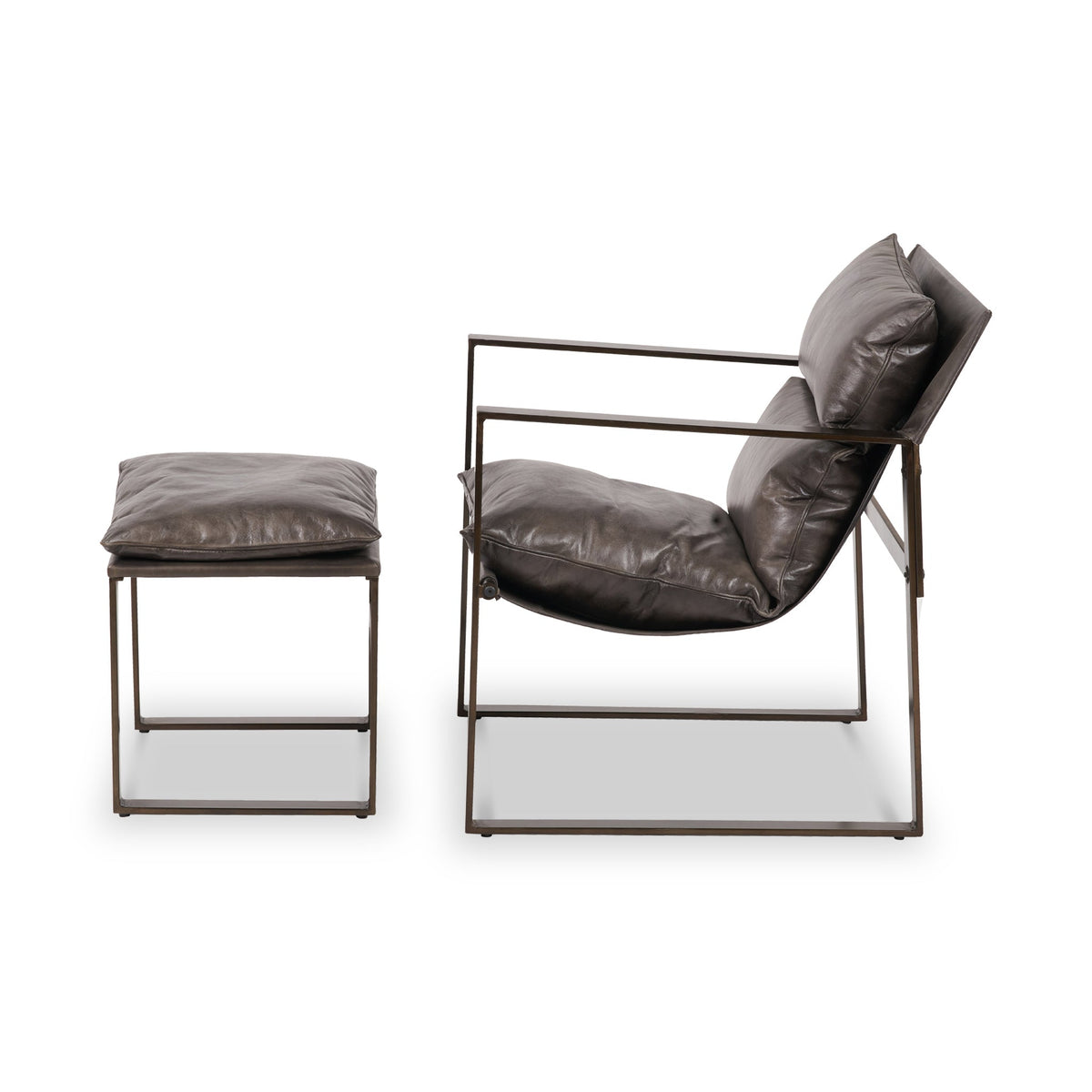 Nico Leather Accent Chair & Footstool