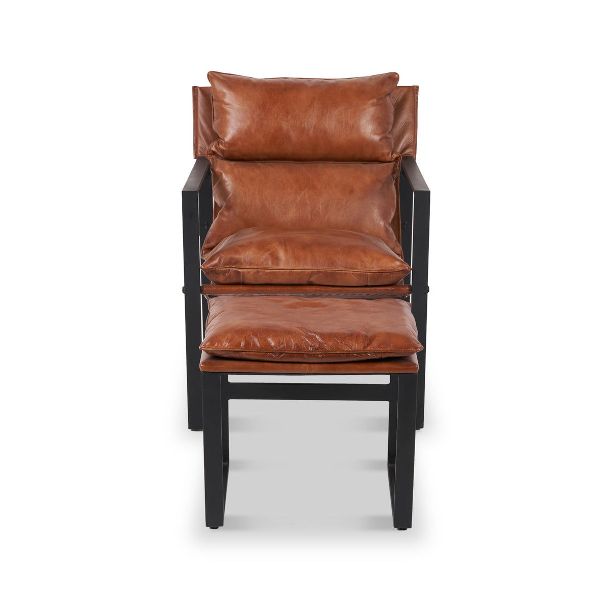 Nico Leather Accent Chair & Footstool
