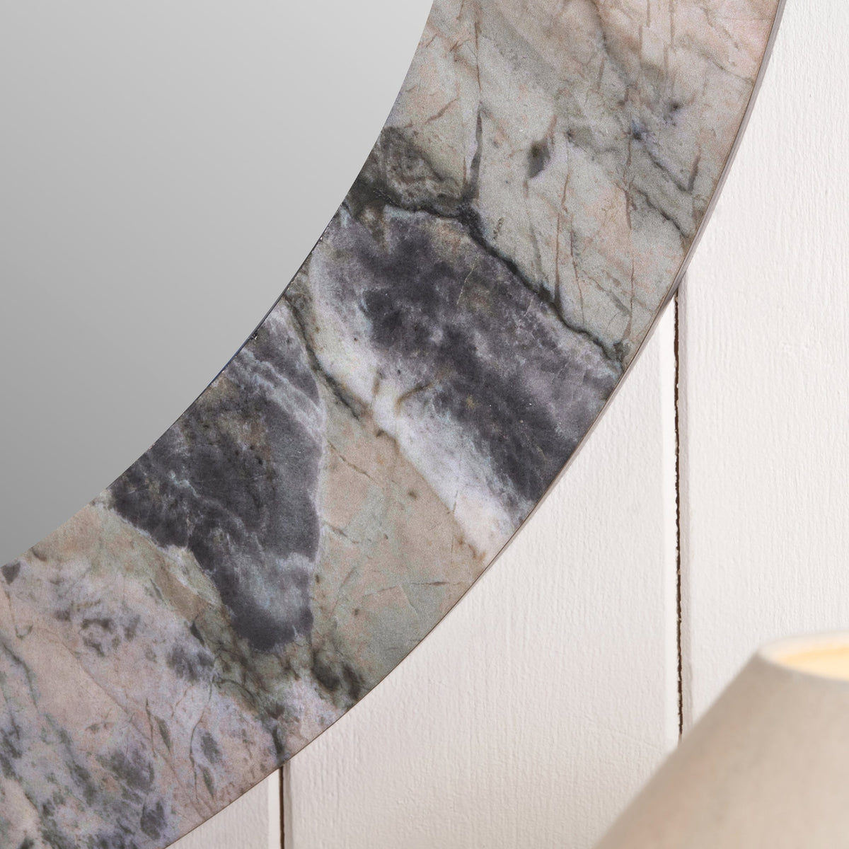 Jade Marble Effect Round Wall Mirror