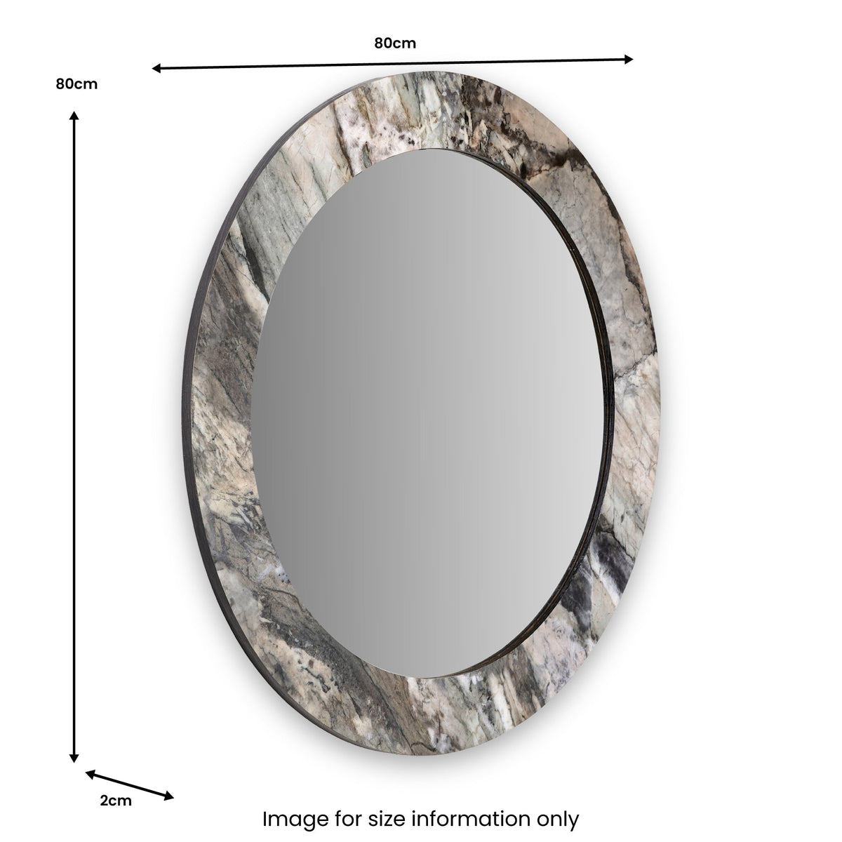 Jade Marble Effect Round Wall Mirror